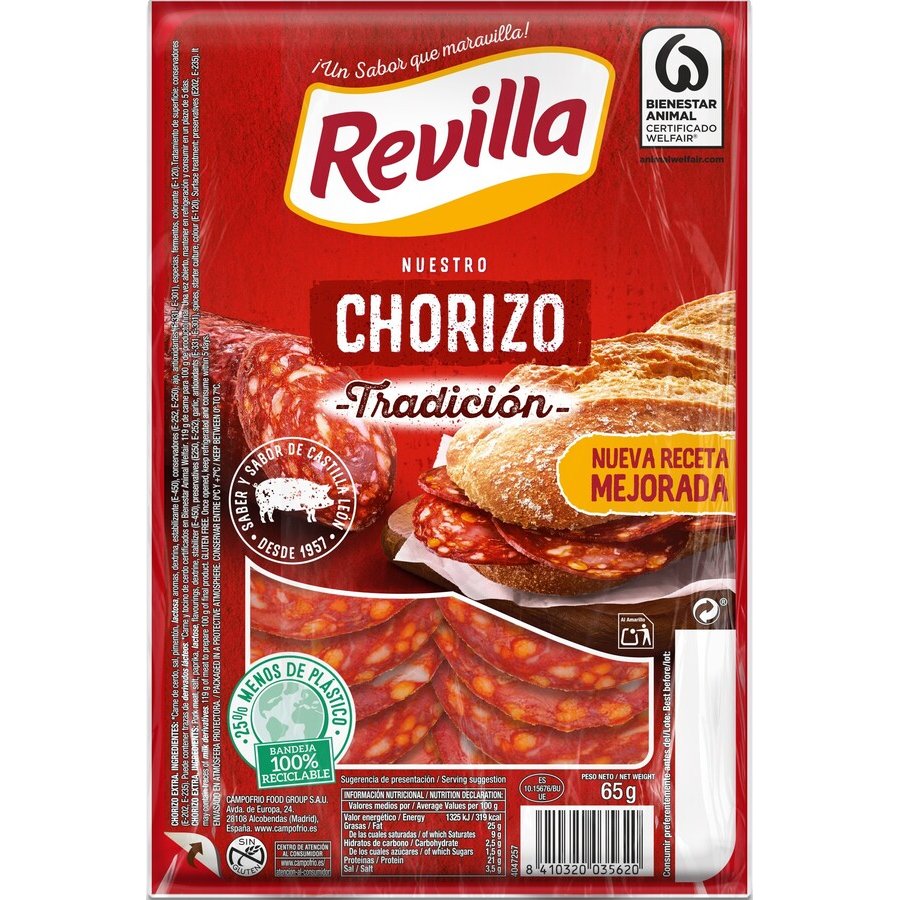 Imagen de Chorizo tradición REVILLA lonchas 65 g