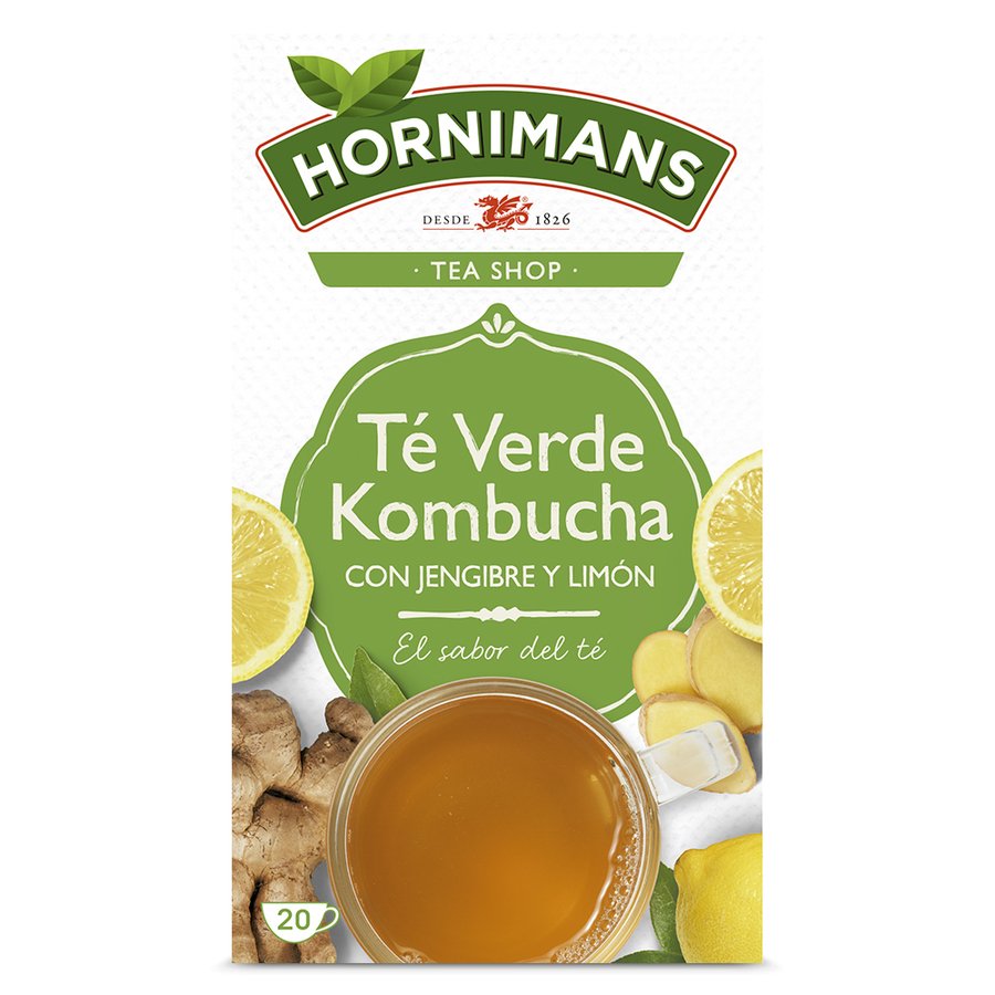 Té verde kombucha con jengibre HORNIMANS 20 unidades