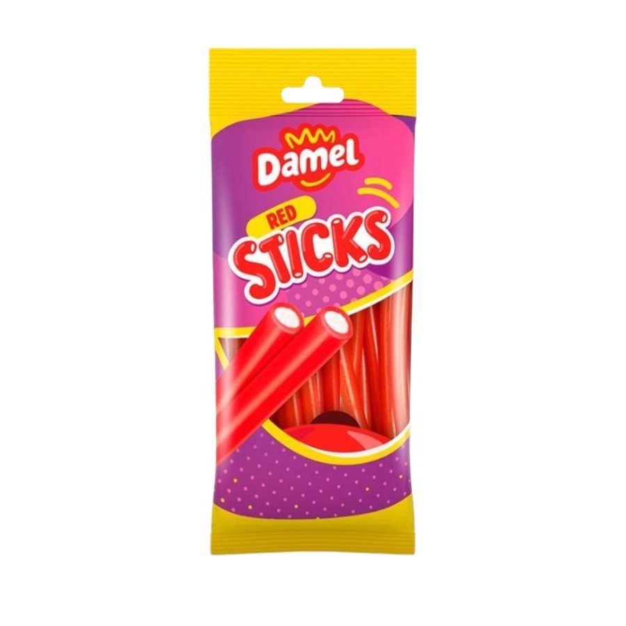 Regaliz relleno fresa DAMEL Red sticks 100 g
