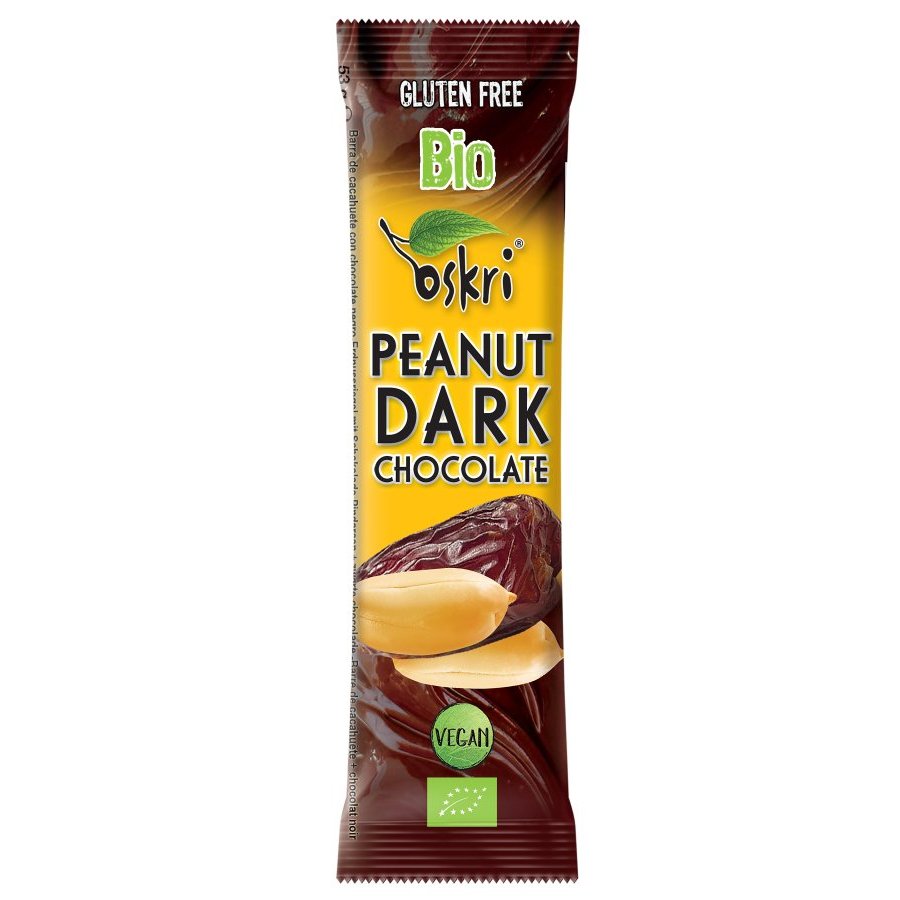 Barrita cacahuete con chocolate negro OSKRI 53 g