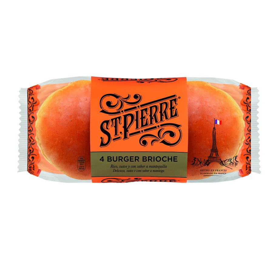 Pan burger brioche ST.PIERRE 4 unidades 250 g