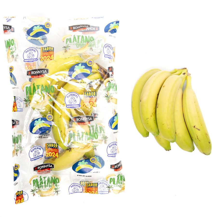 Plátano Canarias envasado categoría 1ª longitud 16cm kilo