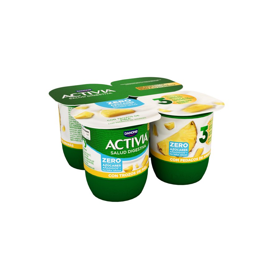 Bífidus ACTIVIA DANONE con piña 0% pack 4x120 g