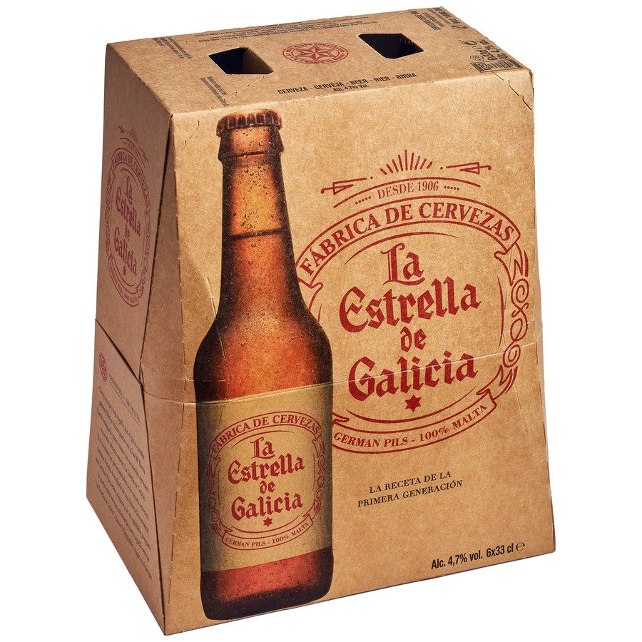 Cerveza LA ESTRELLA DE GALICIA botellín pack 6x33 cl