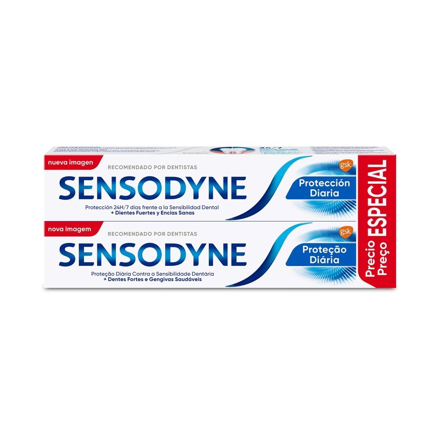 Dentífrico SENSODYNE protección diaria pack 2x75 ml