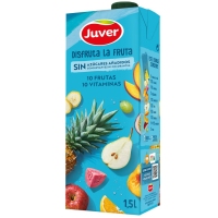 Néctar 10 froitas + 10 vitaminas JUVER Disfruta sen azucre engadido 1,5 l