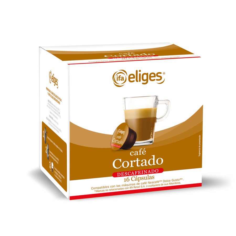 Café cápsulas IFA ELIGES Cortado Descafeinado 16 unidades