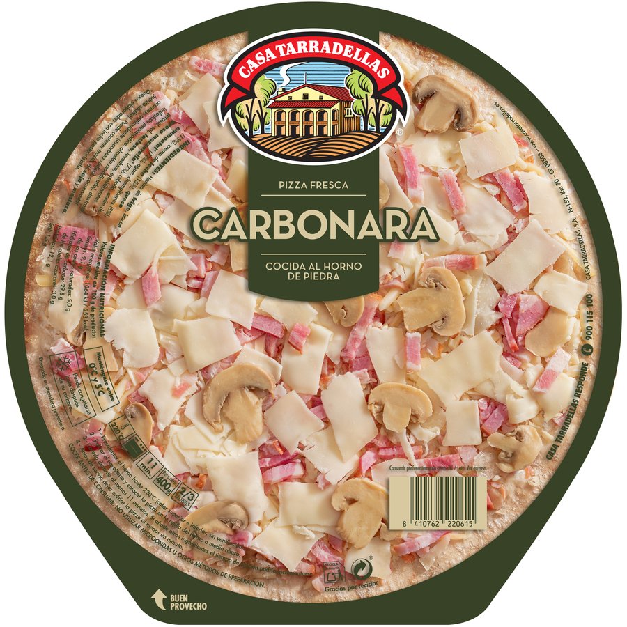 Pizza fresca TARRADELLAS carbonara 400 g