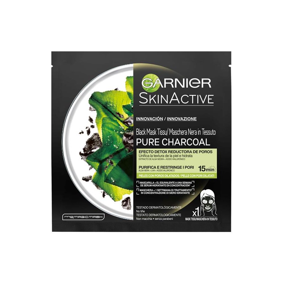 Mascarilla de tejido GARNIER Pure charcoal 15 unidades