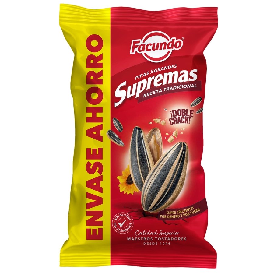 Imagen de Pipas supremas tostadas con sal FACUNDO bolsa 190g