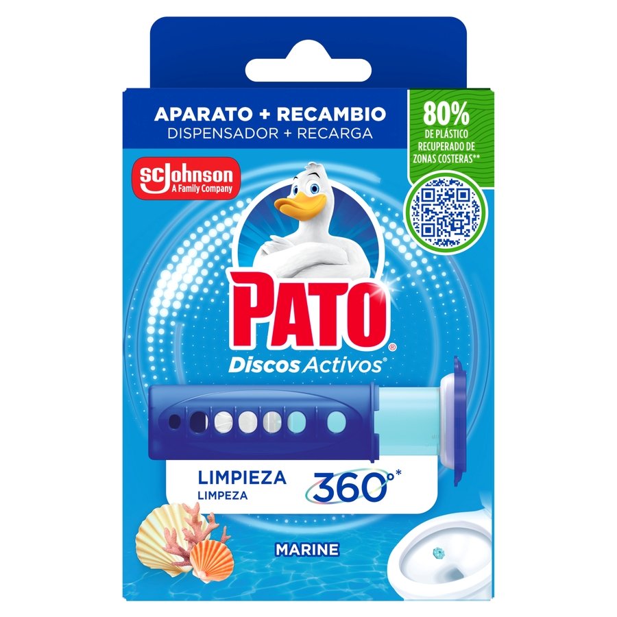 Limpia inodoro PATO discos-activos Marino aparato + recambio