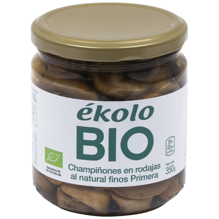 Champiñones laminados EKOLO Bio frasco 190 g pne.