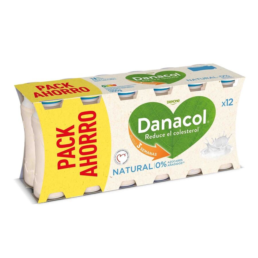 Leche fermentada líquida DANACOL DANONE natural pack 12x100 g