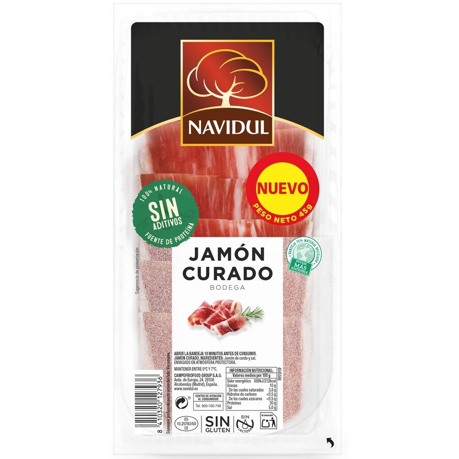 Jamón curado bodega NAVIDUL lonchas 45 g