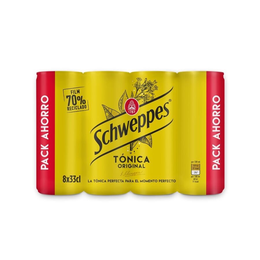 Tónica SCHWEPPES lata pack 8X33 cl
