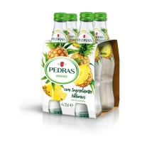 Agua con gas PEDRAS piña vidrio pack 4x25 cl