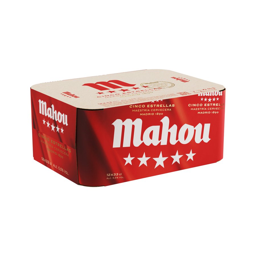 Imagen de Cerveza MAHOU 5 estrellas lata pack 12x33 cl