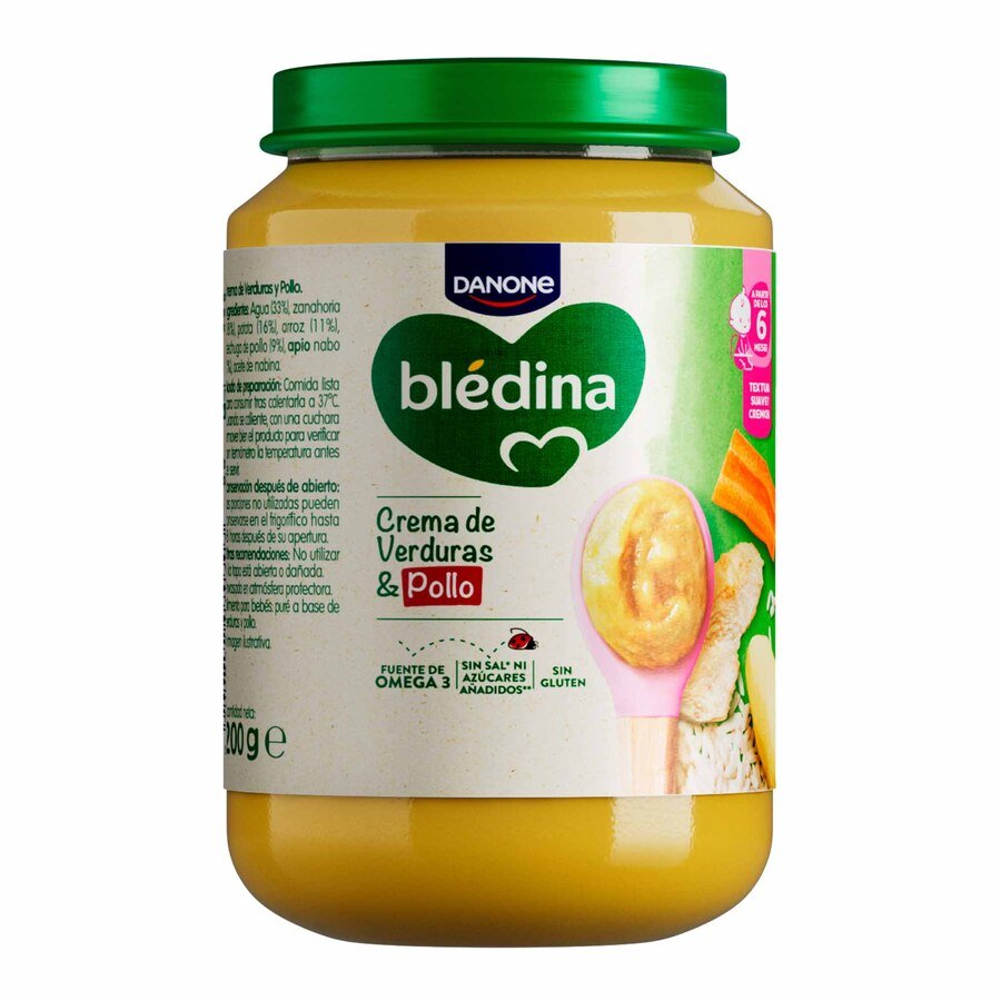Alimento infantil BLEDINA crema de verduras-pollo tarrito 200 g