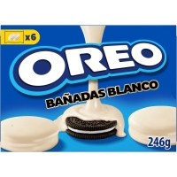 Galletas recheas de crema OREO bañadas chocolate branco 246 g