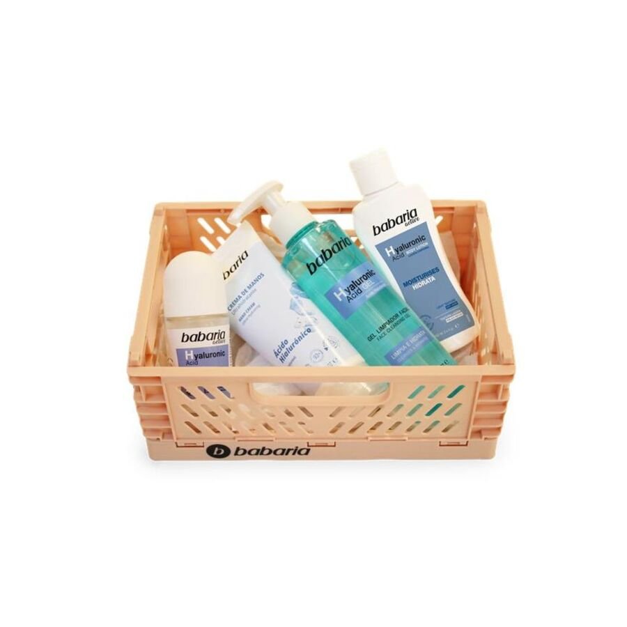 Cesta BABARIA Cuidado Hialurónico (gel+crema manos+desodorante+bodymilk)
