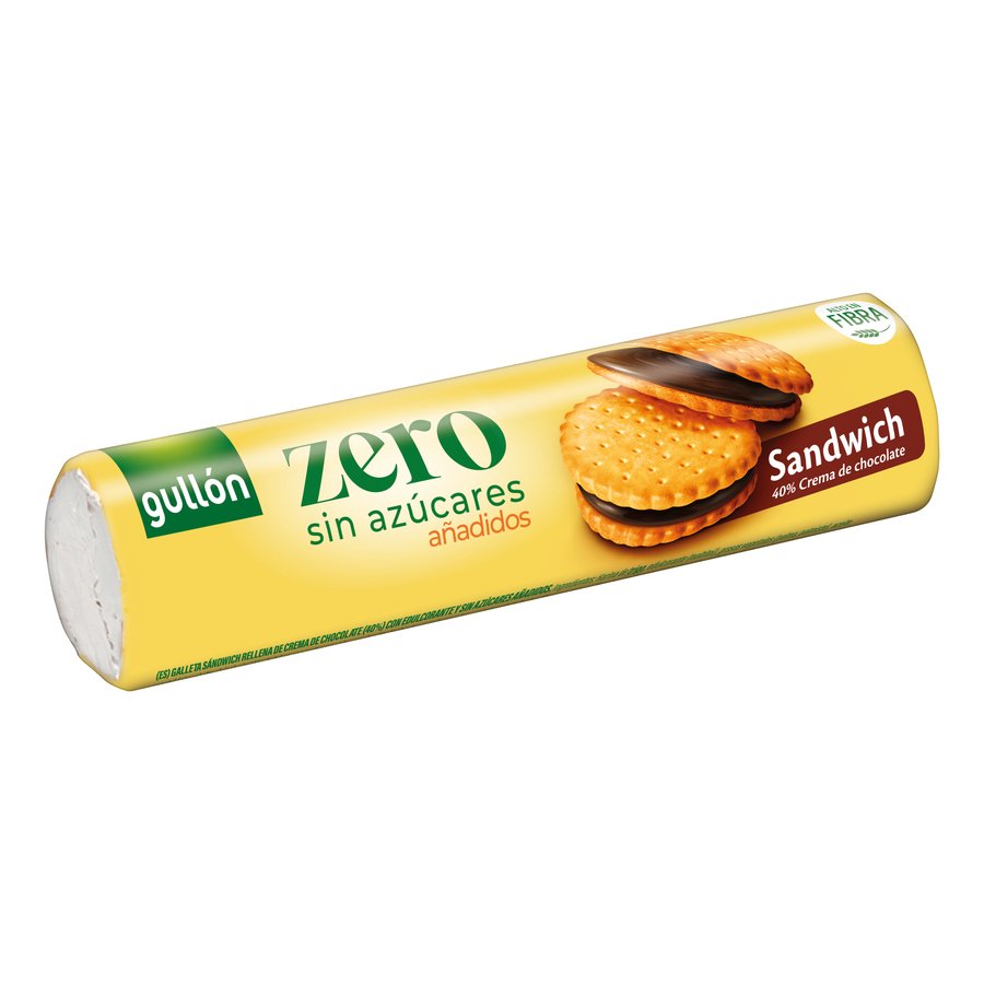 Galletas rellenas sabor chocolate GULLON Sándwich Zero sin azúcar añadido 250 g