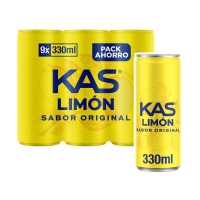 Refresco KAS limón lata pack 9x33  cl