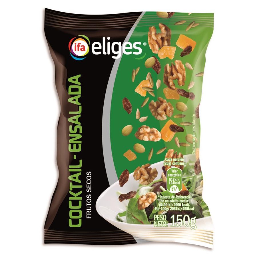 Cocktail frutos secos ensalada IFA ELIGES bolsa 150g
