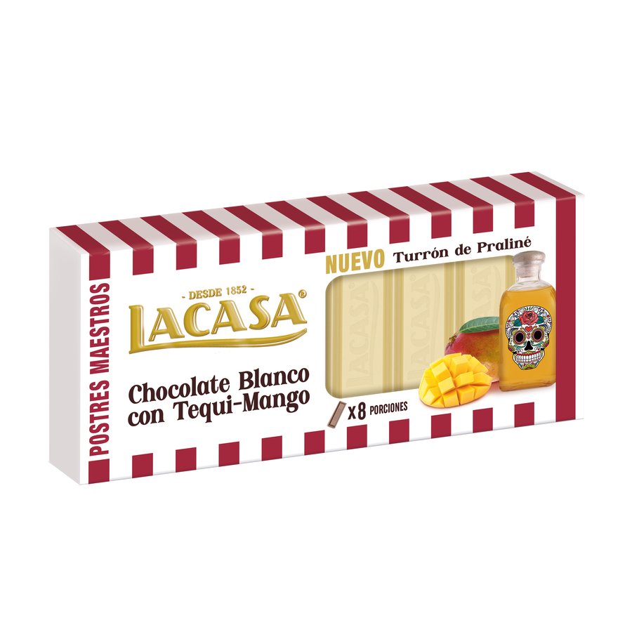 Turrón praliné chocolate blanco tequila mango LACASA 225 g