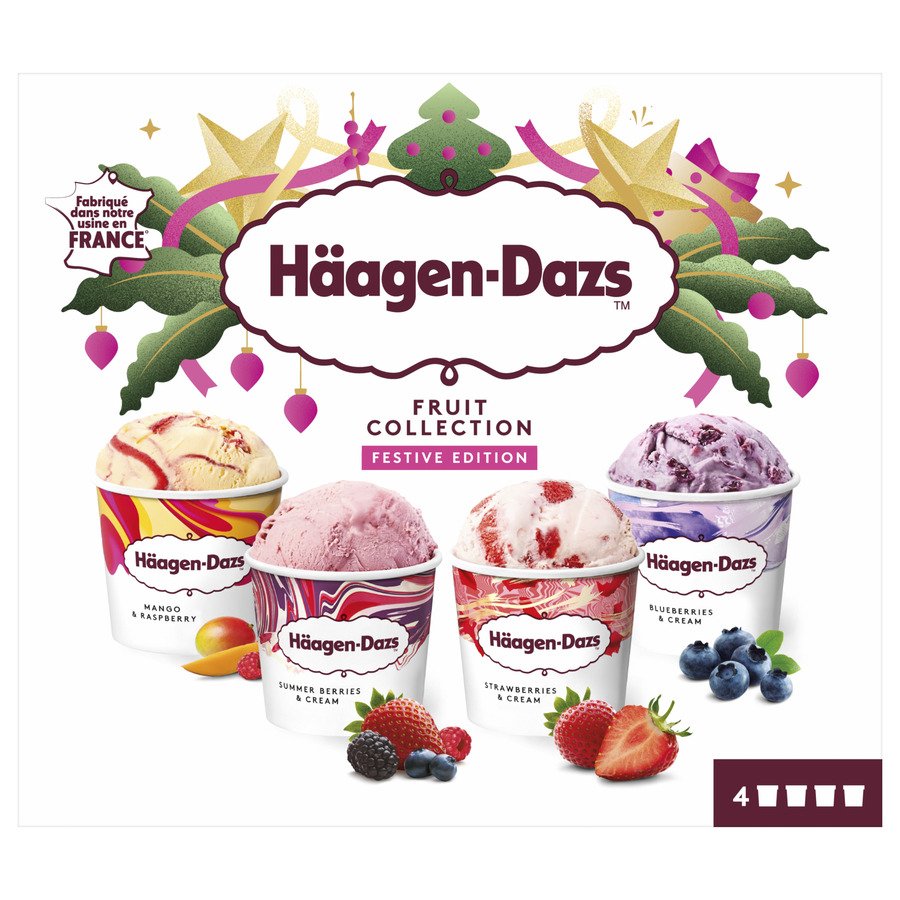 Helados HAAGEN DAZS Fruit Collection 4 unidades 326 g