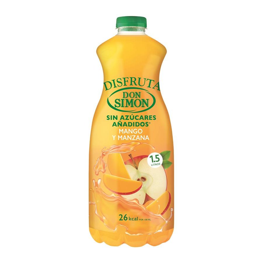 Néctar DON SIMÓN Disfruta mango manzana sin azúcar añadido botella pet 1,5 l