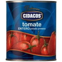 Tomate natural entero CIDACOS bote 1 kg (480 g pne.)