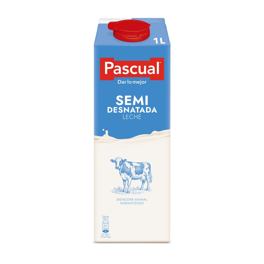 Leche semidesnatada PASCUAL brik 1 l
