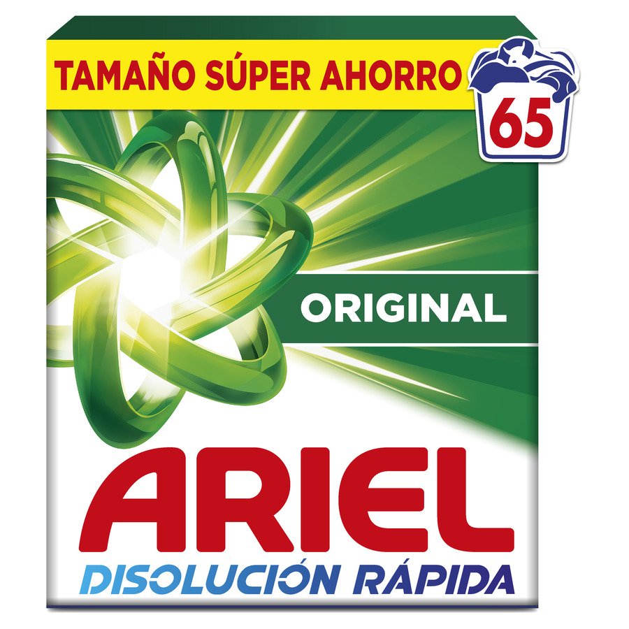 Detergente en polvo ARIEL original 65 lavados