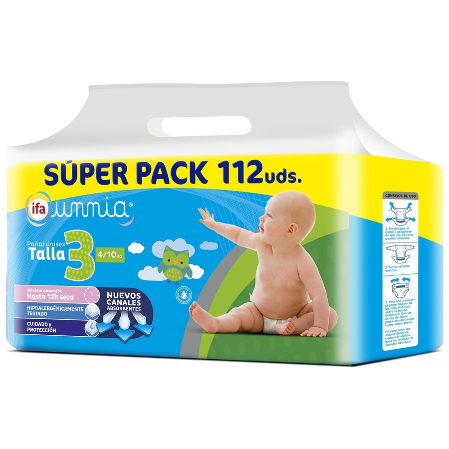 Pañal IFA UNNIA talla 3 4-10 kg 112 unidades