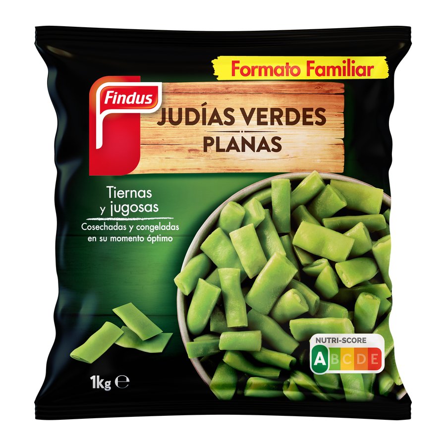 Judías verdes congeladas FINDUS planas 1 kg pn.