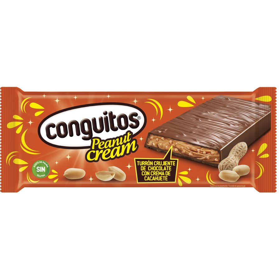 Turrón choco con crema cacahuete CONGUITOS 200 g