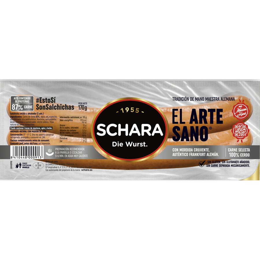 Salchichas SCHARA Frankfurt El ArteSano 2 unidades 170 g