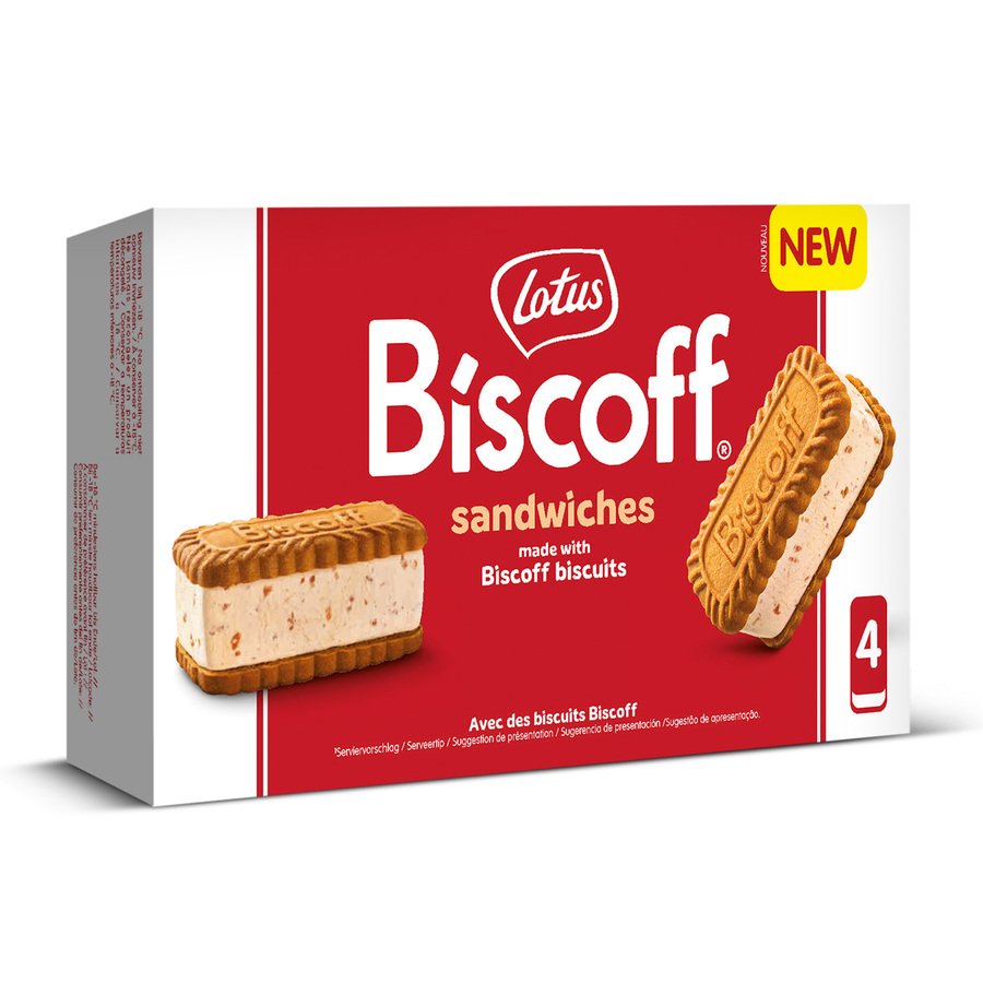 Helado sándwich LOTUS biscoff 4 uds 172 g