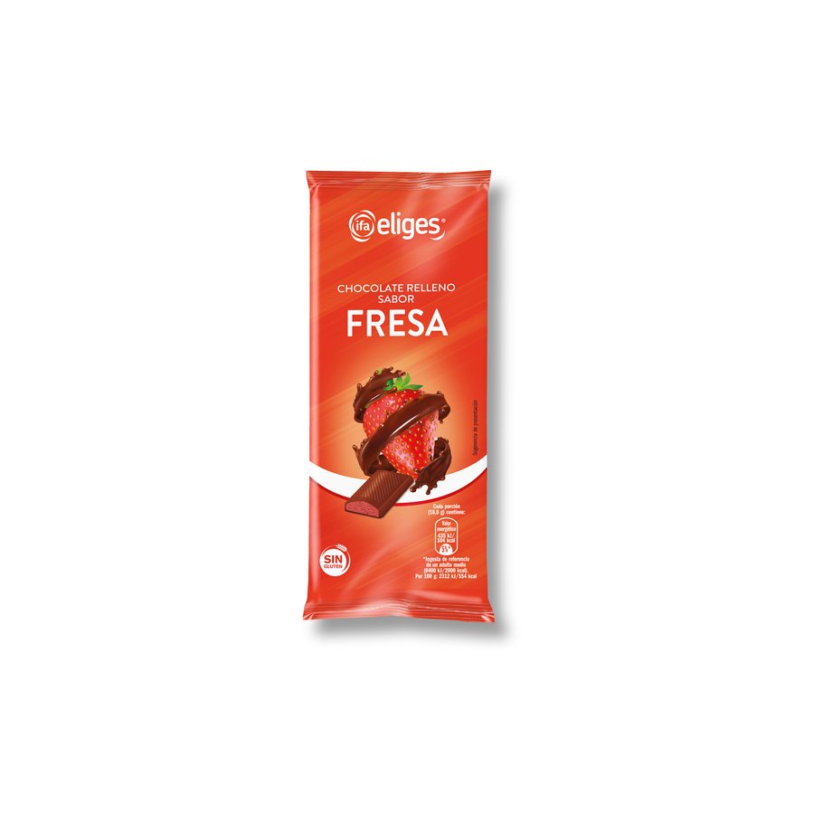 Chocolate relleno de fresa IFA ELIGES tableta 100 g
