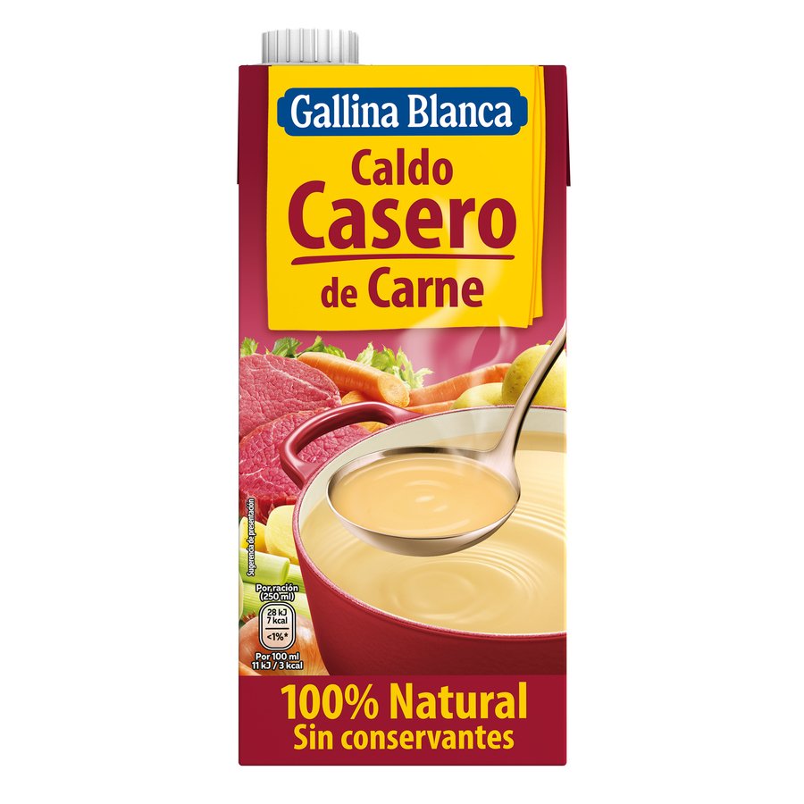 Caldo casero 100% natural GALLINA BLANCA carne brik 1 l