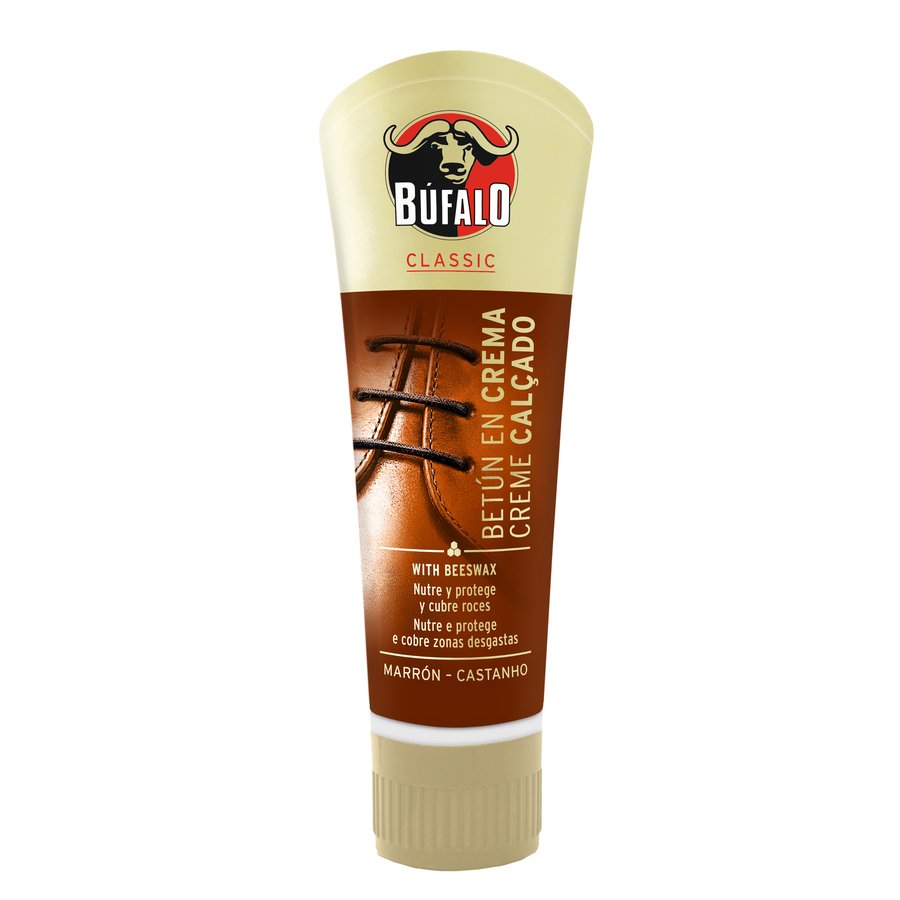 Limpia calzado BUFALO betún marrón en crema 50 ml