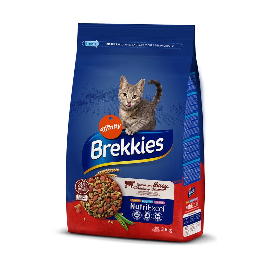 Alimento gato BREKKIES buey verdura cereales 3,5 kg
