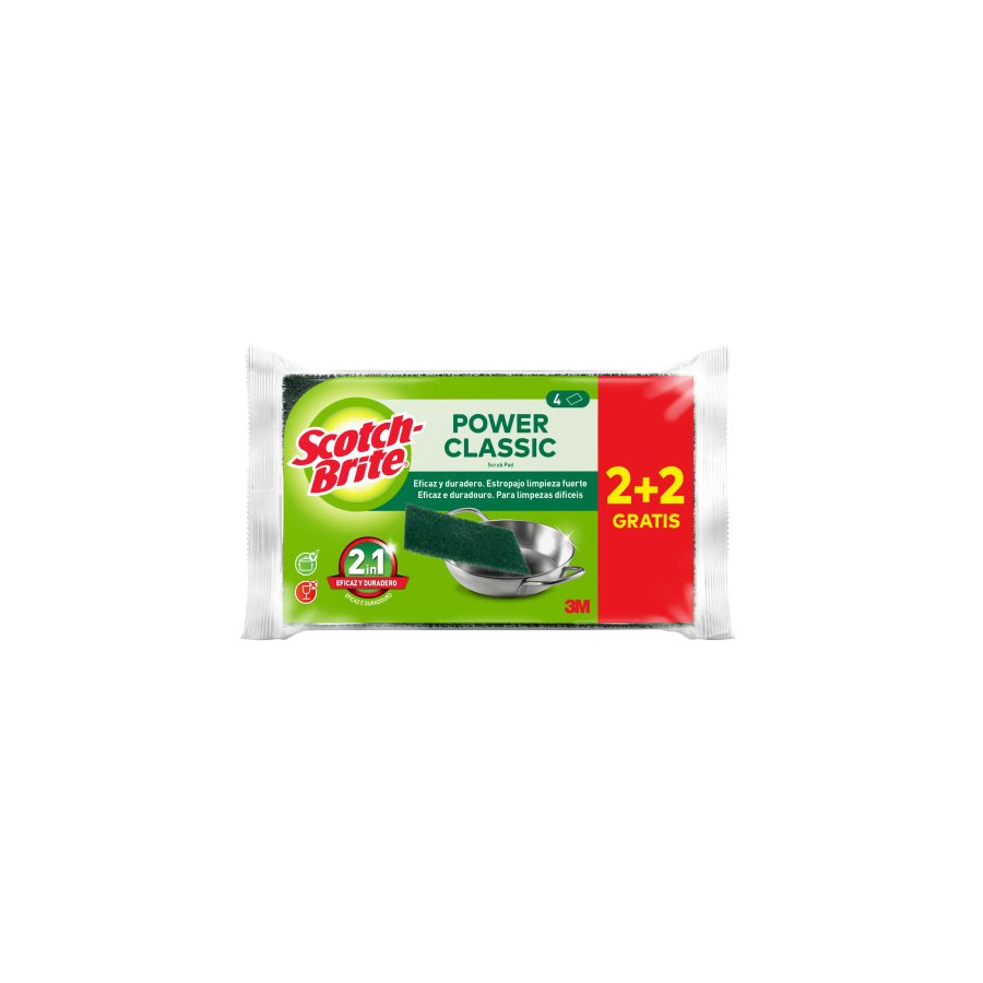 Estropajo SCOTCH BRITE classic 2 unidades + 1 gratis