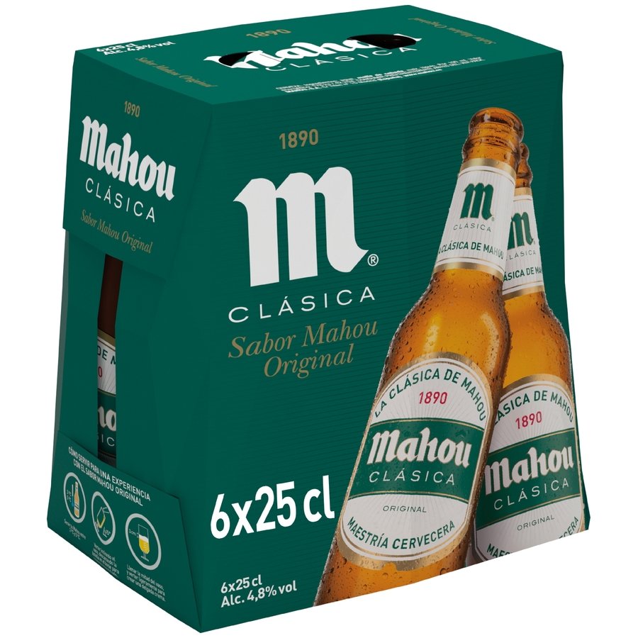 Cerveza MAHOU clásica pack 6x25 cl