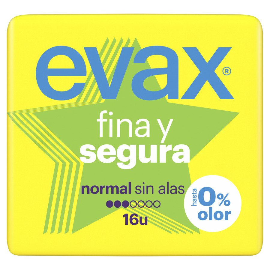Imagen de Compresas EVAX fina y segura normal 16 unidades