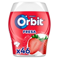 Chicle ORBIT fresa sin azúcar 46 grageas 64 g
