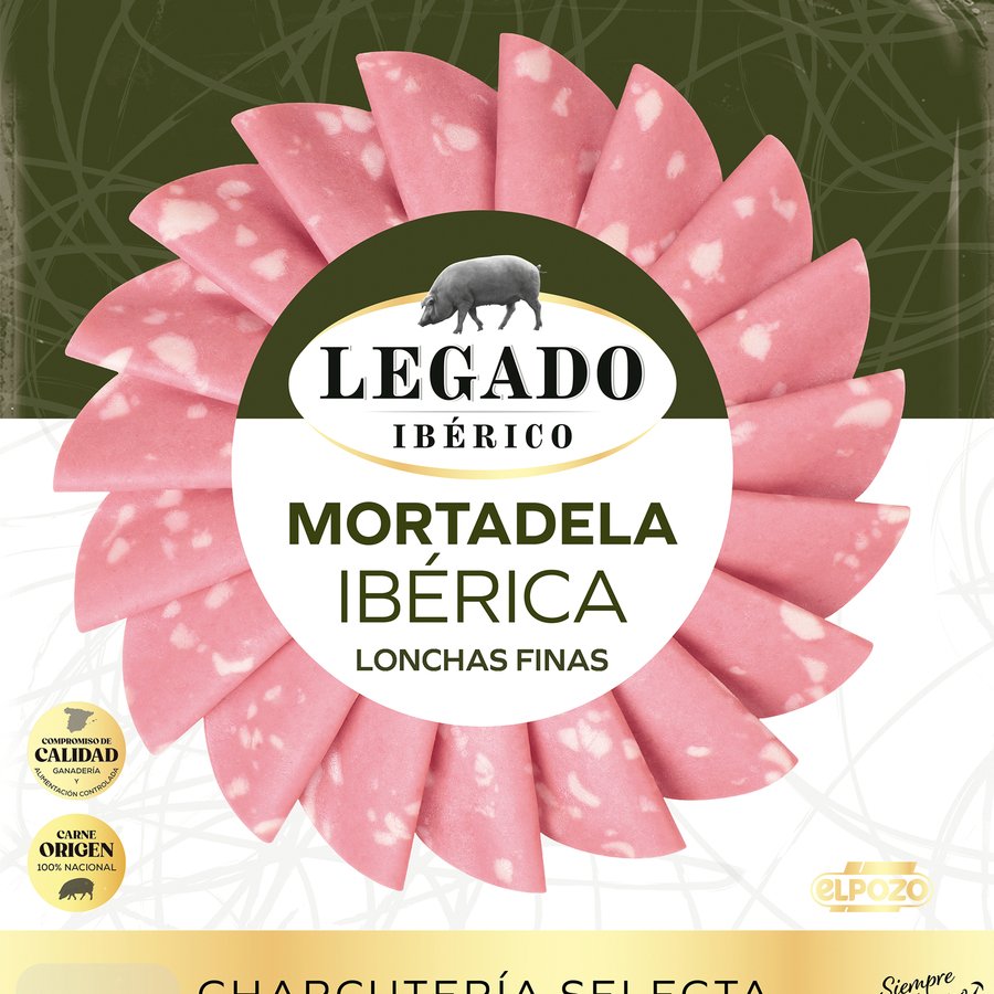 Mortadela ibérica ElPozo LEGADO corte fresco lonchas 150 g