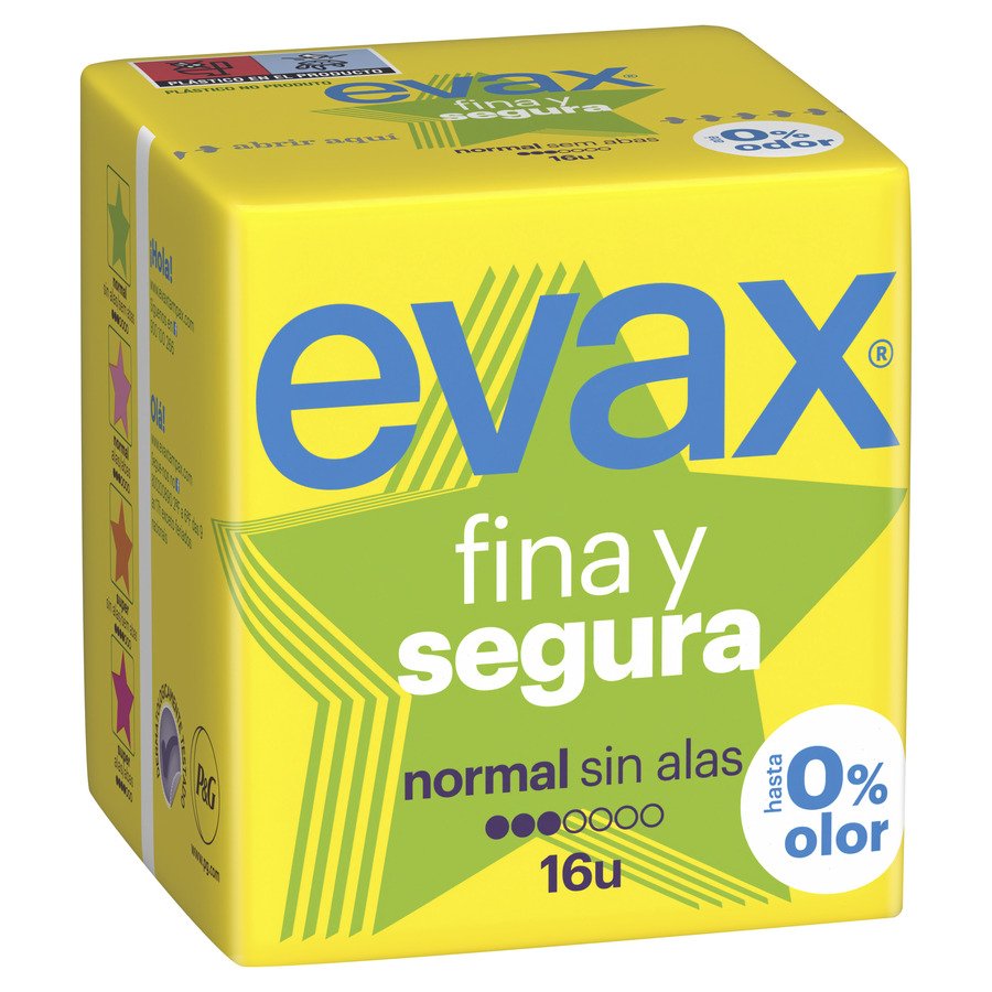 Compresas EVAX fina y segura normal 16 unidades