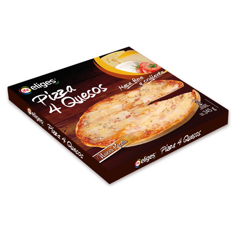 Pizza congelada IFA ELIGES Masa Fina 4 quesos 345 g