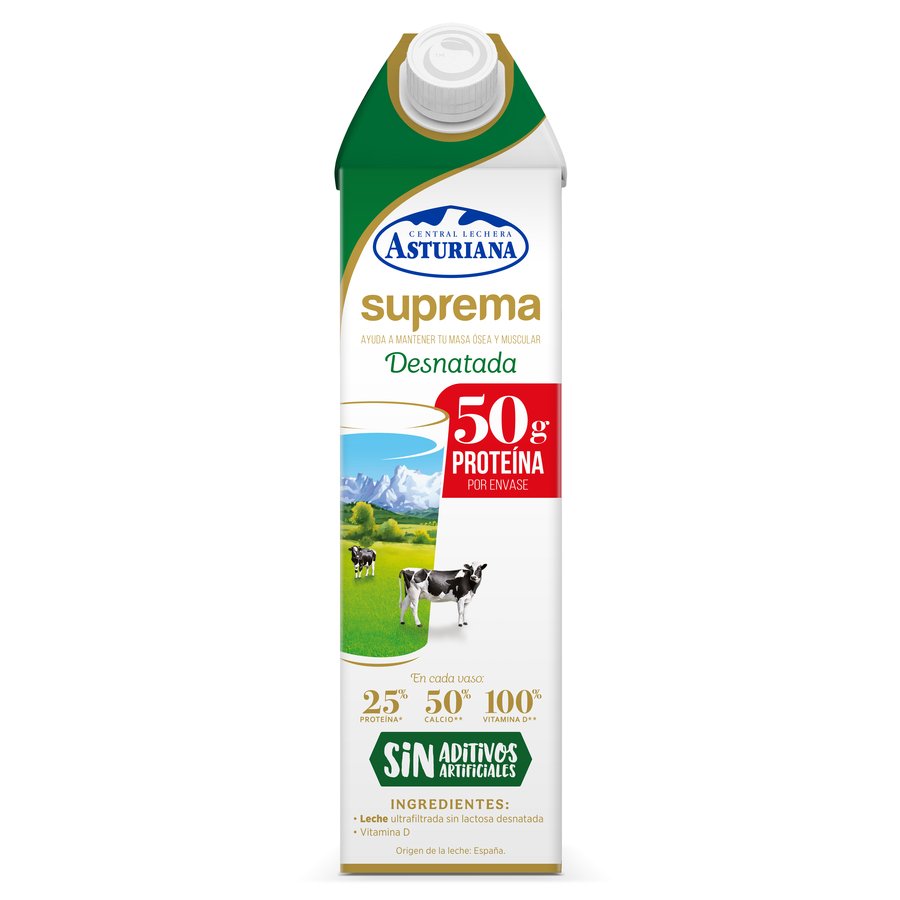Imagen de Leche sin lactosa desnatada C.L.ASTURIANA suprema 1 l